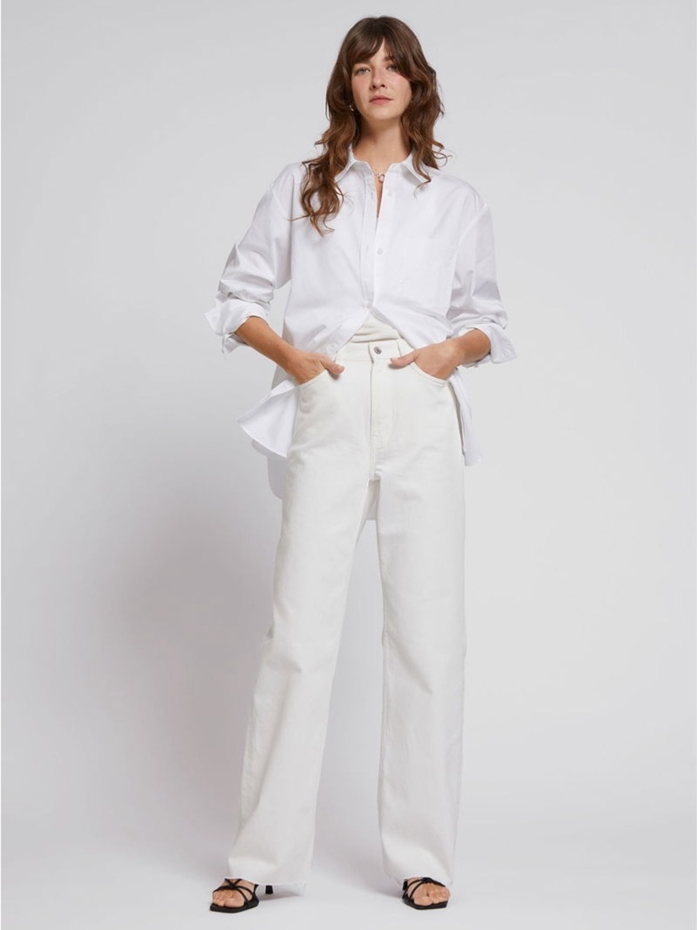 & Other Stories White Straight-Leg Jeans